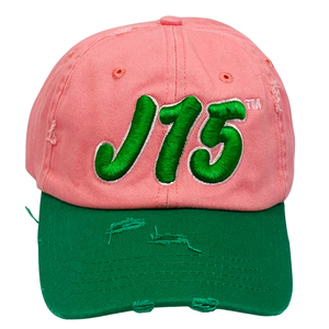 Gorra Deportiva J15 Rosa y Verde, Personalizada con Bordado, Ajustable, Estilo Snapback, Gorra de Béisbol, Moda Urbana, Fabricante OEM - Product Image 1