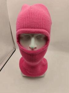 Cagoule tricotée rose unisexe, chapeau d'hiver de couleur unie, fait main en acrylique, pour l'extérieur, décontracté, taille adulte 56-58CM - Product Image 3