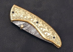 Handmade Folding Pocket Knife <b>Engraved</b> Copper Pocket <b>Tool</b> – Anniversary Gift - Product Image 3
