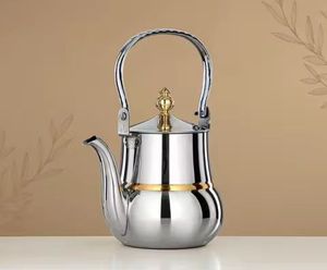 กาต้มน้ำดีไซน์เรขาคณิต กาต้มชาโลหะทันสมัยพร้อมหูจับสีทอง หม้อต้มน้ำสำหรับเตาแก๊ส ใช้ในครัว - Product Image 6