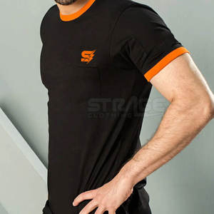 Conjunto Deportivo para Hombre de Dos Piezas: Camiseta de Algodón Transpirable con Ribete Naranja y Bolsillo en el Pecho, y Pantalones Deportivos - Product Image 4