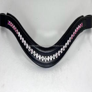 สายรัดคิ้วหนังม้าประดับคริสตัลประดับเพชรสีชมพูและสีเงินออกแบบได้ตามต้องการทุกขนาดและสี - Product Image 2