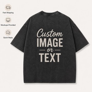 T-shirt vintage délavé à l'acide pour homme, coton premium, coupe ample, style rétro streetwear, décontracté, mode été - Product Image 4