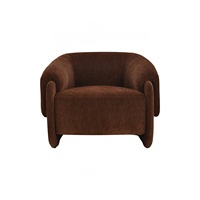 LUOOMA Fauteuil Moderne en Tissu à Dossier Cylindrique, Confortable et Robuste, Rembourré en Mousse Épaisse, Monoplace pour Salons de Villa
