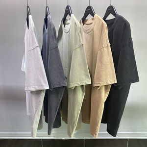 บริการ OEM เสื้อยืดเจอร์ซีย์สไตล์วินเทจฟอกสีแบบแอซิดวอช ทรงโอเวอร์ไซส์สำหรับผู้ชาย ผ้าฝ้าย 100% เป็นมิตรกับสิ่งแวดล้อม สตรีทแวร์ พิมพ์ลายดิจิทัล - Product Image 5