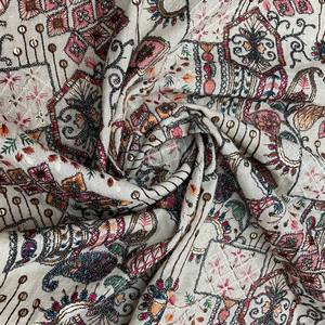 Léger, élégant et polyvalent – tissu brodé en pur coton khadi pour la mode ethnique masculine. - Product Image 1