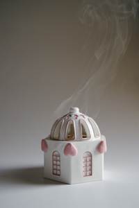 Pink Acrylic Perfume Lamp Set With Gold Moon Star Top Aromatherapy Incense <b>Burner</b> Holder Middle Eastern Style Bakhoor <b>Burner</b> Set - Product Image 6