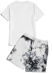 Custom Acid Washed Unisex Summer Breathable Quick Dry 100% Cotton Casual Two Piece T-Shirt Shorts Set Men Muzamin Apparel 220g - Product Image 2