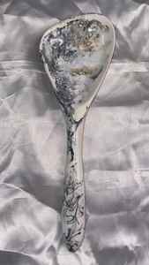 Juego de Cucharas para Ensalada de Resina Hechas a Mano, Diseño de Espiral Gris y Blanco, Artesanía Mexicana - Product Image 6