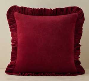 100% Velvet Ruffle Cushion <b>Covers</b> Luxury Decorative Throw Pillow <b>Covers</b> <b>for</b> <b>Sofa</b> - Product Image 6