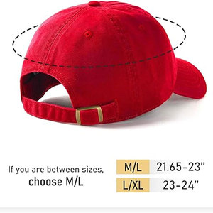 Casquette de baseball unisexe rouge à 6 panneaux, réglable, avec boucle vintage, couleur unie, en sergé, pour usage décontracté - Product Image 5