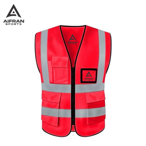Chaleco de Seguridad Reflectante de Alta Visibilidad Aifran, Chaqueta de Trabajo Resistente al Viento con Múltiples Bolsillos para Construcción - Product Image 6