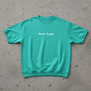 Custom Printed Men's Short Sleeve T-Shirt O-Neck Regular Fit Solid Color Casual Jersey Fabric Front <b>Logo</b> - Product Image 6