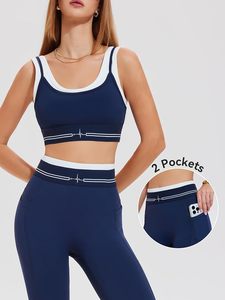 Leggings de course pour femmes à compression élevée, avec brassière de sport dos nageur assortie, séchage rapide, respirant, pour l'entraînement et les activités sportives - Product Image 4