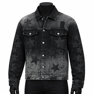 Vintage <b>Denim</b> <b>Jacket</b> <b>Mens</b> Vintage Washed <b>Denim</b> <b>Jacket</b> Classic Streetwear Button Up Cotton Jean <b>Jacket</b> OEM Custom - Product Image 1