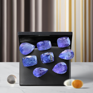 Lot de pierres de Tanzanite bleue facettées, taille mixte, qualité supérieure, transparence naturelle, pour la vente en gros - Product Image 3