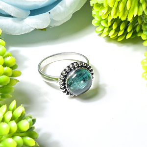 Anvika Gems Jewels Natural Sea Green Kyanite 925 Sterling Silver Vintage Style Handmade <b>Adjustable</b> Women's Anniversary <b>Ring</b> - Product Image 2