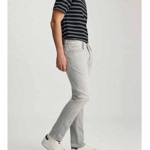 Jean en denim gris délavé pour homme, coupe droite, taille mi-haute, confortable et décontracté, qualité supérieure - Product Image 6