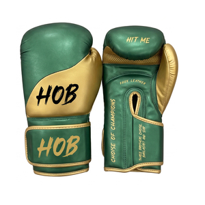 Guantes de Boxeo HOB de Piel Sintética con Cierre de Velcro, Transpirables, Negros y Blancos, para Entrenamiento - Product Image 6