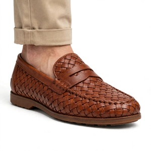 Meilleures chaussures mocassins en cuir tressé marron pour hommes, à bout rond, à enfiler, avec semelle intérieure confortable, pour le bureau et les occasions professionnelles, toutes saisons, semelle extérieure en caoutchouc, de BD - Product Image 6