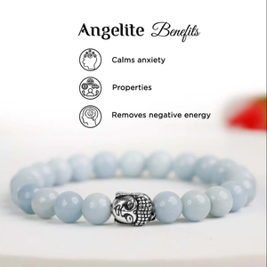 High Quality <b>Bracelet</b> Angelite Buddha <b>Beads</b> Stone <b>Bracelet</b> Crystal Gemstone Fashion Jewelry <b>Men</b> and Women Gift Energy - Product Image 2