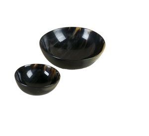Bol décoratif en corne de buffle et de boeuf de haute qualité bol de service jetable pour la nourriture couleur noire prix de gros pour les fêtes - Product Image 4