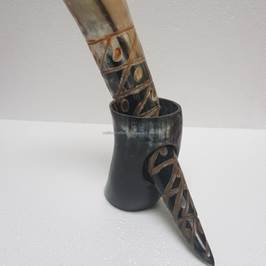 Cuerno Vikingo Auténtico para Beber, Ecológico, Tallado con Estilo Animal, Forma Natural, Material Orgánico, Artesanía Navideña, Venta al por Mayor en India - Product Image 4