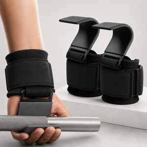 Custom Logo Heavy Duty <b>Weight</b> <b>Lifting</b> Hooks with Wrist Straps Gym Grip Powerlifting Deadlift Pull Up Training Hooks - Product Image 2