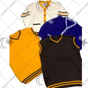 Suéter estilo universitario con cuello en V para hombre, jersey de bloque de color, cárdigan de punto - Product Image 6