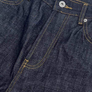 Jean en denim coupe droite délavé foncé pour homme, taille haute, coupe classique, en coton épais, style décontracté automne - Product Image 6