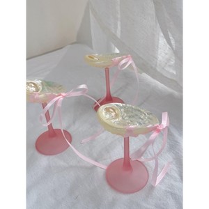 Unique prettiest pinkish toned seashell & glass wine glasses adds a creative touch to <b>drinkware</b> collections - Product Image 6
