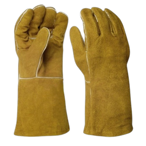 Gants de soudage en cuir de vachette pleine fleur robustes, haute performance, ignifuges, anti-coupure, pour la sécurité au travail, le barbecue et la protection personnelle anti-vibrations - Product Image 6