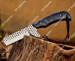 มีดตัดวัวแบบฟอร์จด้วยมือ ยี่ห้อ Farrier Rasp ด้ามตรง สไตล์คาวบอยตะวันตก พร้อมปลอกมีด รับผลิตแบบ OEM/ODM ปรับแต่งได้ ใช้สำหรับล่าสัตว์และตั้งแคมป์ ใบมีด 4 ใบ ขนาด 8 นิ้ว - Product Image 3