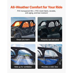 ประตูตู้ด้านบนใช้ได้กับรถ Polaris RZR Pro 2022-2024-2024 Polaris Rzr Turbo utvs ซิปด้านบนแบบนุ่มอัปเกรด - Product Image 6