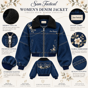 Veste en jean pour femme Sam Tactical avec broderie florale, col en fourrure, manches bouffantes, fermeture éclair, style trucker, prix abordable, personnalisation OEM - Product Image 5