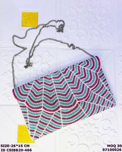 Pochette à perles faite à la main avec chaîne |   Pochette de soirée élégante pour femmes - Product Image 1