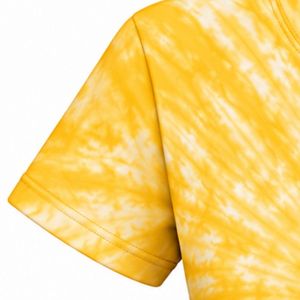 T-shirt personnalisé pour femme, coloré, tie-dye, en coton doux, décontracté, imprimé, tendance, pour l'été, à porter au quotidien - Product Image 5
