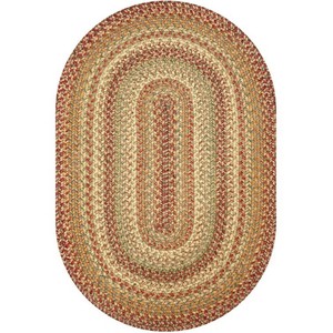 Tapis ovale en jute tressé, style ferme rayé, avec envers antidérapant en caoutchouc, pour salon et décoration intérieure - Product Image 4