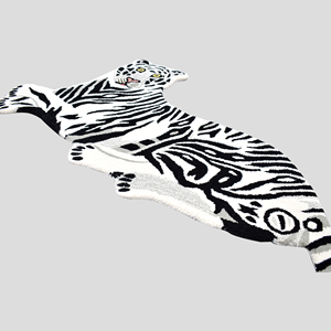 พรมขนสัตว์ทอมือรูปเสือขาวน่ารัก ลายเสือเบงกอลการ์ตูน - Product Image 2