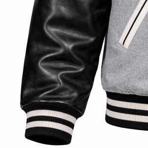Veste universitaire personnalisée en gros, corps en laine, manches en cuir, unisexe, streetwear, fournisseur d'usine OEM - Product Image 4
