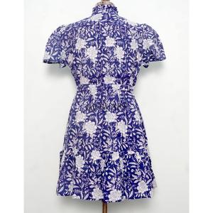 High Quality Handmade blue Floral Print Summer Casual Natural Western <b>Dress</b> for Women Stylish Boho Indian Fashion Cotton <b>dress</b> - Product Image 6