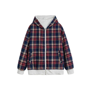 เสื้อแจ็คเก็ตมีฮู้ดลายสก๊อตสีแดงสำหรับผู้ชาย ทรงปกติ สวมใส่สบายในฤดูหนาว เสื้อฮู้ดและเสื้อสเวตเชิ้ตสำหรับผู้ชาย - Product Image 3