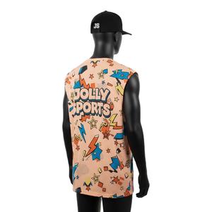 Camiseta sin mangas de algodón grueso con estampado de jersey, estilo urbano, logotipo personalizado, 100% algodón, para hombre, corte holgado, estampada. - Product Image 5