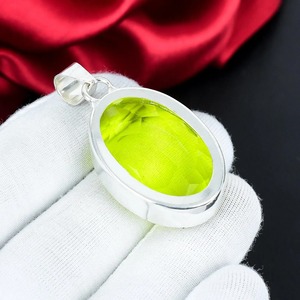 Colgante de topacio limón, plata de ley 925, colgante de piedra preciosa amarilla, joyería hecha a mano, regalo para mujer - Product Image 2