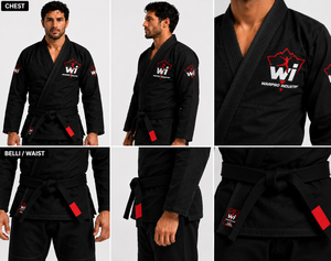 ชุดคิโมโน BJJ สีดำ ผ้าฝ้าย 100% ทนทาน ทรงปกติ สำหรับผู้ชาย ชุดฝึกศิลปะการต่อสู้ - Product Image 5