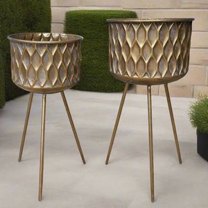 Pot de fleurs minimaliste en métal avec support, porte-plante moderne pour appartement, balcon, salon, bureau, décoration de jardin - Product Image 4