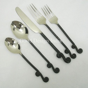 Juegos de cubiertos de acero inoxidable 2025 para acampar, juegos de cubiertos de oro mate para alquiler de bodas y hoteles de lujo - Product Image 3