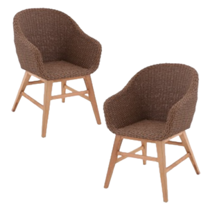 Chaise en osier de rotin de meubles commerciaux avec le support en bois de teck - Product Image 2