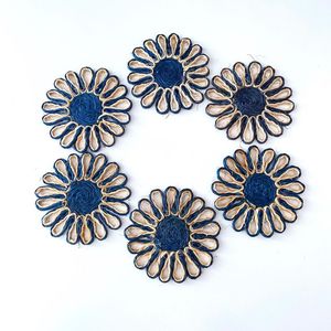 Creative Handcrafted Premium Quality Floral Beverage <b>Coaster</b> Raffia Woven <b>Drink</b> Mat Elegant Home Decor Accessory - Product Image 3