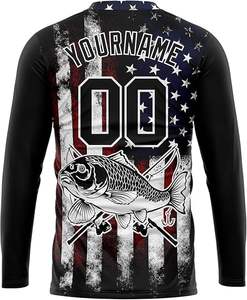 T-shirt de pêche unisexe en polyester UPF 50+ grande taille respirant à manches longues, vêtement rafraîchissant, maillot de pêche OEM ODM, motif personnalisé - Product Image 2